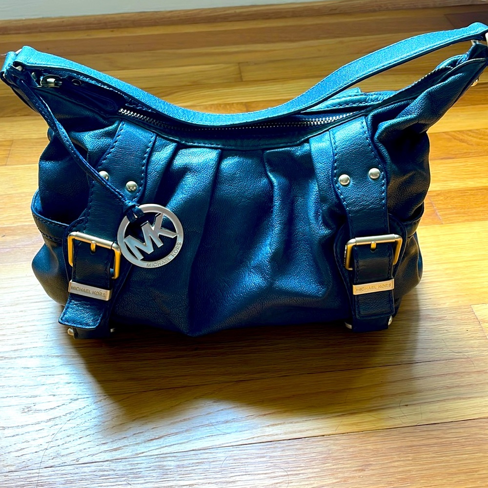 Michael Kors navy blue leather purse